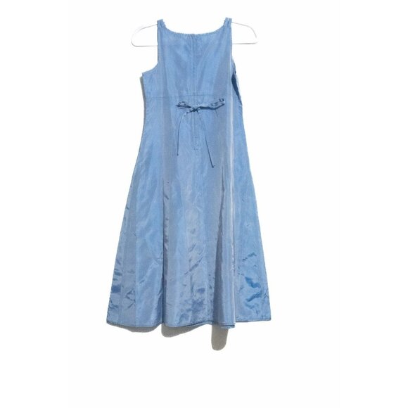 Amy Byer Girls Light Blue Tank Dress Solid Sleeveless Acetate Round Neck Size 14 - Picture 4 of 5